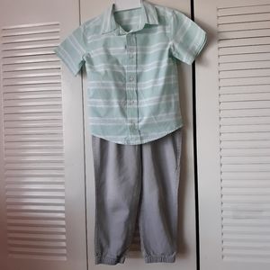 RED RIVET little boys outfit set of two.